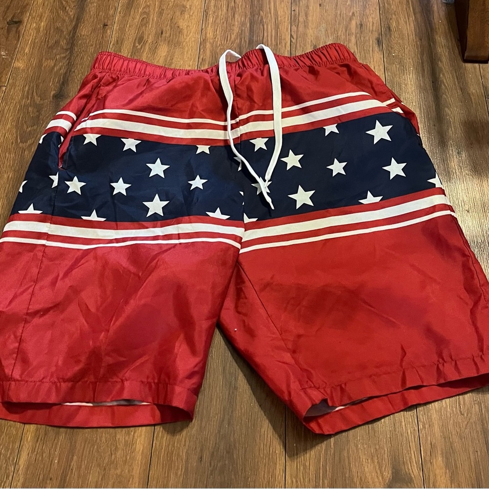 Red Men's Swim Trunks
